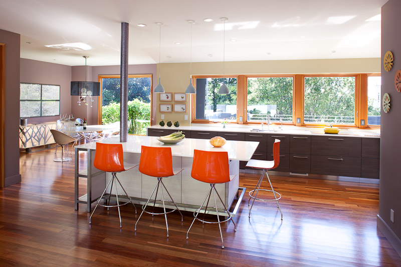 contemporary kitchen dining area