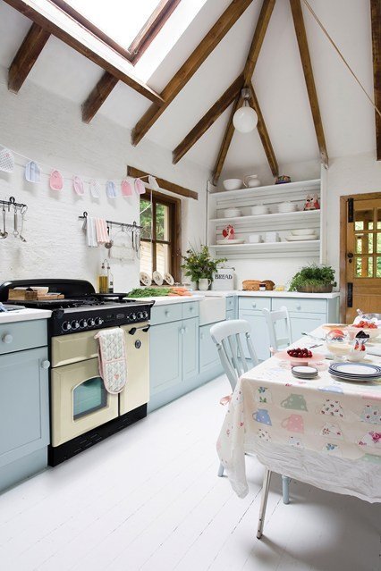 pastel country kitchen
