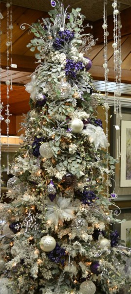 Purple and white Christmas tree