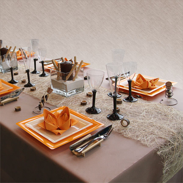 Orange Halloween Table Setting