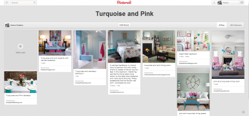 Emerald Interior Design turquoise and Pink Pinterest Board